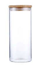 Clear Borosilicate Glass Airtight Jar with Bamboo Lid/J-A5/X4