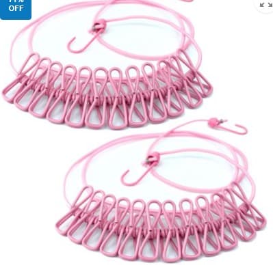 Elastic Clothesline with Clips โ Windproof Travel Laundry Line