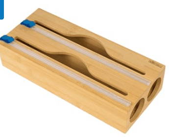 2-in-1 Wrap Dispenser with Cutter Foil and Plastic Wrap Organizer