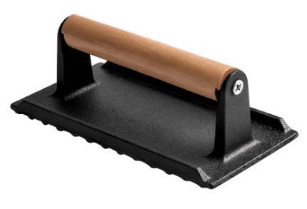Cast Iron Burger & Bacon Press Tool With Wooden Handle | Meat Press
