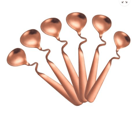 Set of 6 Creative Hanging Coffee Spoon Stirring Spoon Tea Spoon - 14.5CM - Rose Gold
