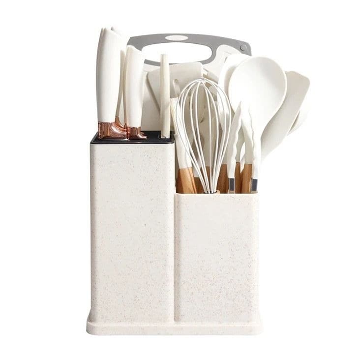 19-Piece Silicone Kitchen Utensil Set – Heat-Resistant Cookware