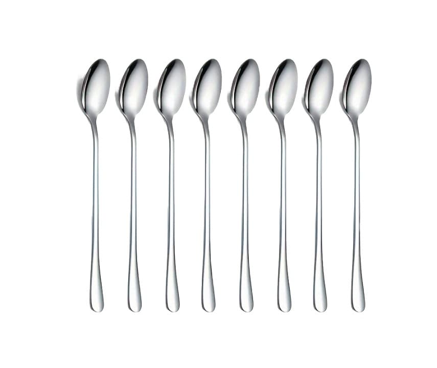 Stainless Steel Long Handle Ice Tea Spoon Coffee, Ice Cream Spoon - Set of 8