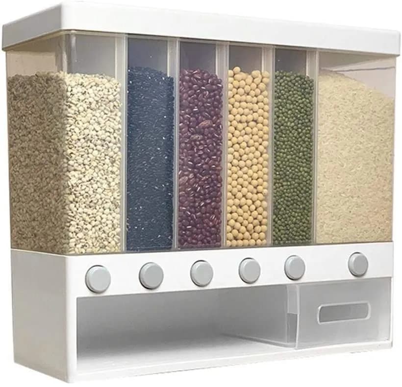 Whole Grain Storage Tank Wall-Mounted Dry Food Dispenser Rice Bucket