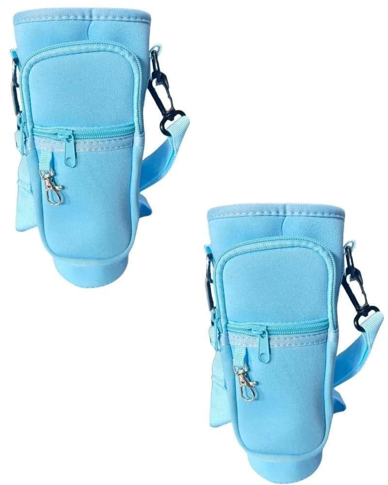 Water Bottle Holder for Stanley Mugs - Adjustable Strap Pack of 2 - Light Blue