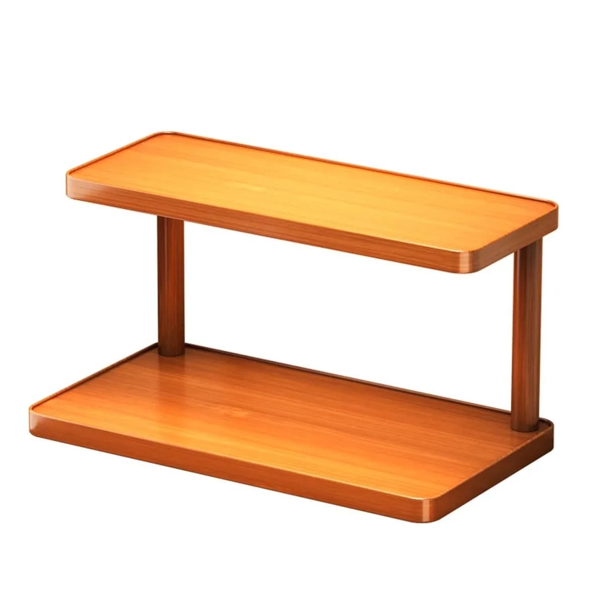 Two-Tier Wooden Vanity Organizer Shelf – Space-Saving Bathroom Storage