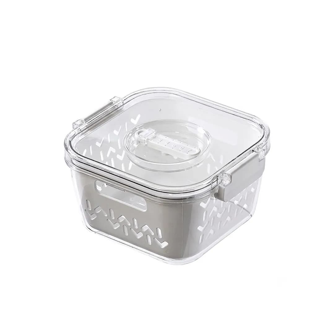 Removable Drain Basket Food Container – White Kitchen Organiser