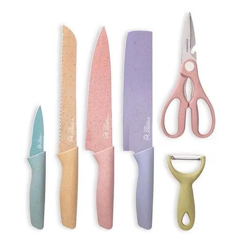 Corrugated Kitchen Knife Set – 6-Piece Stainless Steel Cutlery