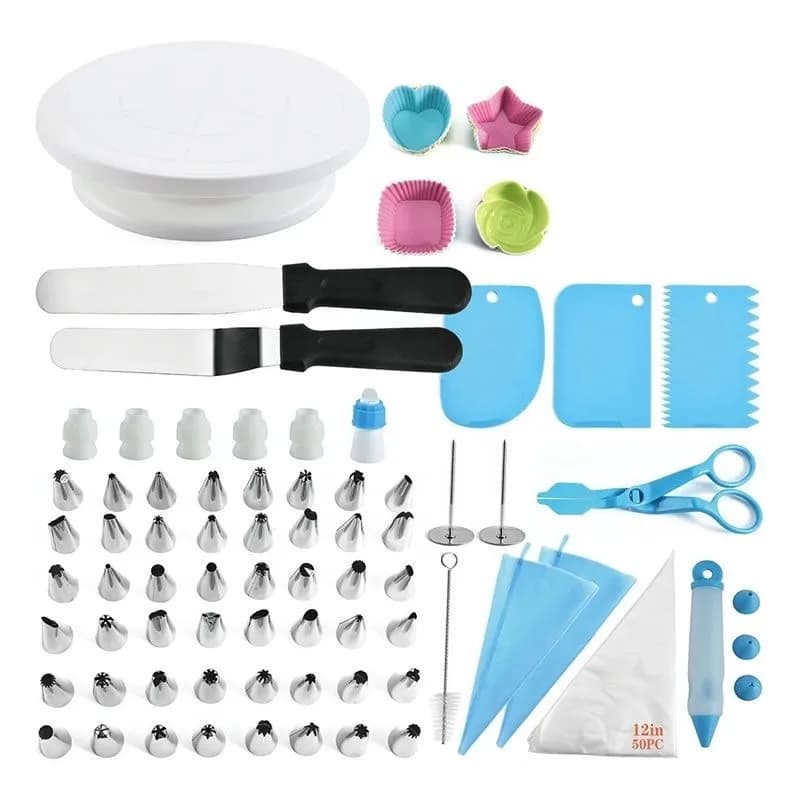 80 Piece Cake Decorating Kit with Piping Nozzles and Accessories