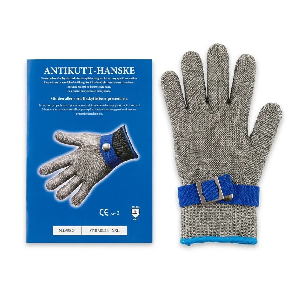 Cut-Resistant Safety Glove - Stainless Steel with Adjustable Strap